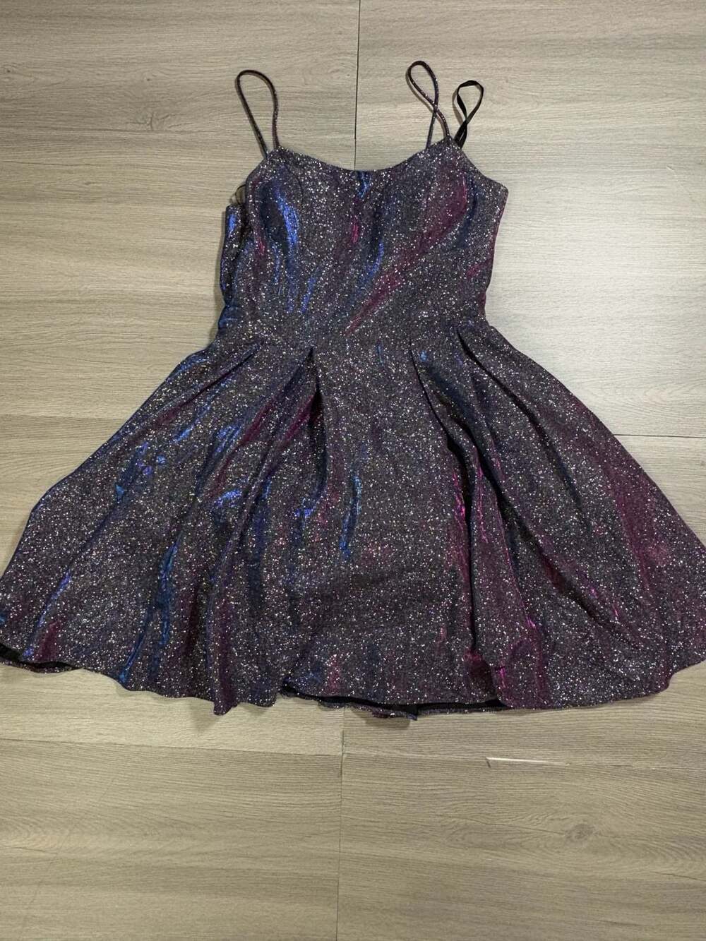 Betsy & Adam Metallic Purple Iridescent Glitter Fit and Flare Party Dress Size 6